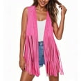 thumbnail image 1 of Mqqzkk Womens Fringe Vests Cardigan Costume Sleeveless Western Tassel Open Front Jackets Outerwear, 1 of 7
