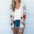 thumbnail image 1 of Mqqzkk Womens Lightweight Summer Cardigan Casual Soft Open Front Long Sleeve Cardigans Graphic Printed Jackets with Pockets, 1 of 5