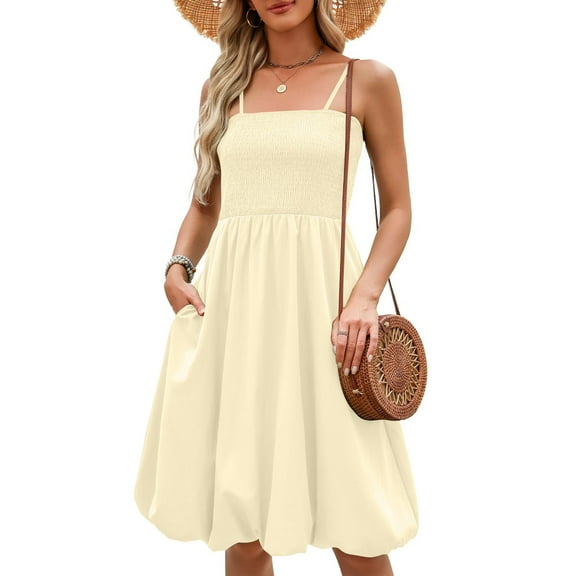 Aueoeo Womens Ruffled Dresses Flowy Long Dresses Sleeveless Sun Dress Casual Summer Trendy Outfits