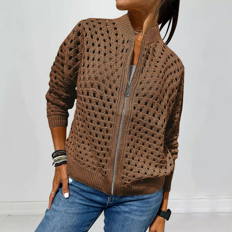 Crochet Zip Up Cardigan 【M】 51V8ZfJd-AL.jpg