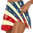 thumbnail image 1 of Mqqzkk Womens Tennis Skirt with Shorts High Waisted Golf Skort Mini Skirt America Graphic Workout Athletic Skorts with Pockets, 1 of 5