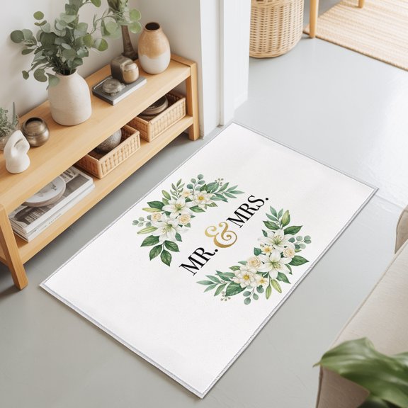 Mr 2'x3' Rug for Entryway Front Door Kitchen Sink Area, Mrs Low Pile Washable Non Slip Rectangle Area Rug