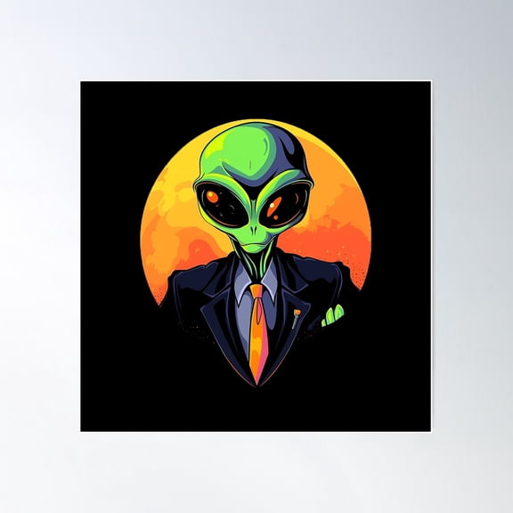 Mr Alien Poster Wall Art, Modern Wall Decor For Living Room Bedroom, 24x24 UNFRAMED