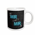 thumbnail image 1 of 3drose, Mr and Mr Gay Wedding in Turquoise Blue and Chalkboard Theme, 15oz Mug, 1 of 6