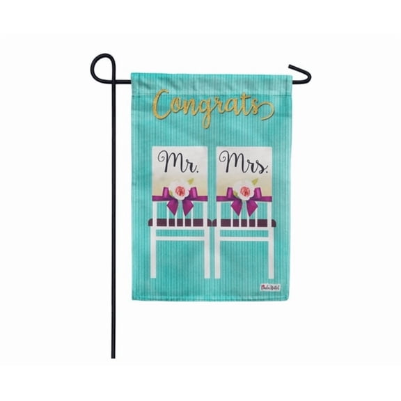 Mr And Mrs Chairs Flag 12x18 POLE NOT INCLUDED Garden Flag