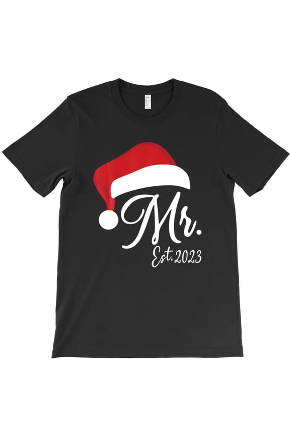 Mr. And Mrs. Claus Est. 2023 Funny Christmas Matching Couple Xmas Graphic T-Shirt - Comfortable Fit G3754, Up to 5XL