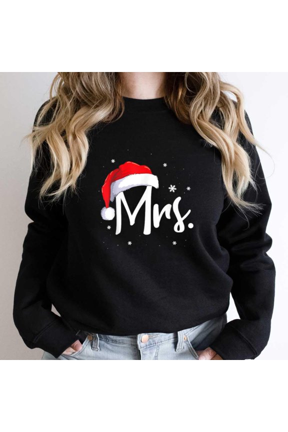 Mr. And Mrs. Claus Funny Couples Matching Christmas Pajamas St. Nick Graphic - Breathable Material SW3613 Unisex Sweatshirt, Up to Size 5XL