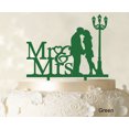 thumbnail image 1 of Mr And Mrs Couple Cake Topper Green Cake Topper Color Option Available 6"-7" Inches Wide, 1 of 1