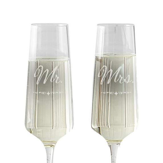 Mr. And Mrs. Non-Personalized Champagne Estate Flute - Set of 2