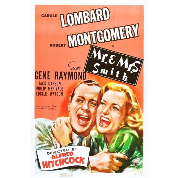 Mr. And Mrs. Smith Robert Montgomery Carole Lombard 1941. Movie Poster Masterprint (24 x 36)