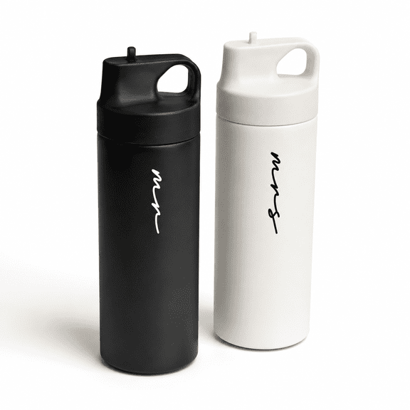 Mr And Mrs Travel Cups - 16.2ozulated Stainless Steel Water Bottles For Wedding Anniversary Gifts Couples