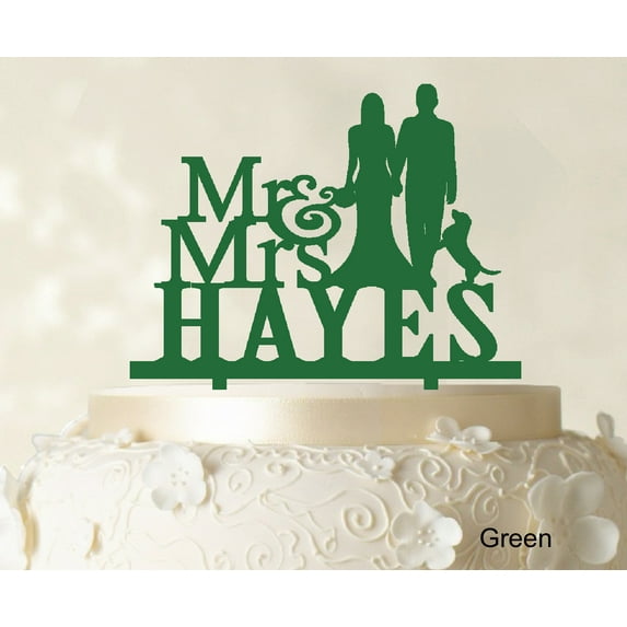 "Mr And Mrs Wedding Cake Topper Custom Cake Topper Color Option Available 6""-7"" Inches Wide"