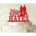 thumbnail image 1 of Mr And Mrs Wedding Cake Topper Custom Cake Topper Color Option Available 6"-7" Inches Wide, 1 of 1