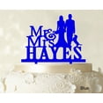 thumbnail image 1 of "Mr And Mrs Wedding Cake Topper Custom Cake Topper Color Option Available 6""-7"" Inches Wide", 1 of 1