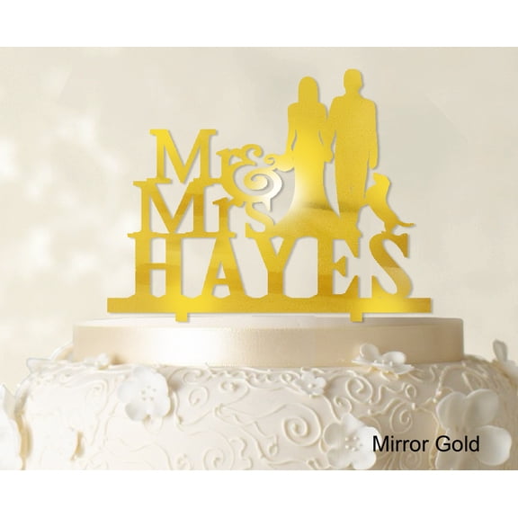 "Mr And Mrs Wedding Cake Topper Custom Cake Topper Color Option Available 6""-7"" Inches Wide"