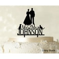 thumbnail image 1 of """Mr And Mrs"" Wedding Cake Topper Personalized Custom Cake Toppers Cake Decorations Color Option Available 6""-7"" Inches Wide", 1 of 1