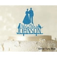 thumbnail image 1 of """Mr And Mrs"" Wedding Cake Topper Personalized Custom Cake Toppers Cake Decorations Color Option Available 6""-7"" Inches Wide", 1 of 1