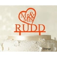 thumbnail image 1 of """Mr And Mrs"" Wedding Cake Topper Personalized Orange Cake Topper Cake Decorations Color Option Available 5""-7"" Inches Wide", 1 of 1