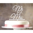 thumbnail image 1 of Mr And Mrs Wedding Cake Topper White Cake TopperColor Option Available 4"-5" Inches Wide, 1 of 1