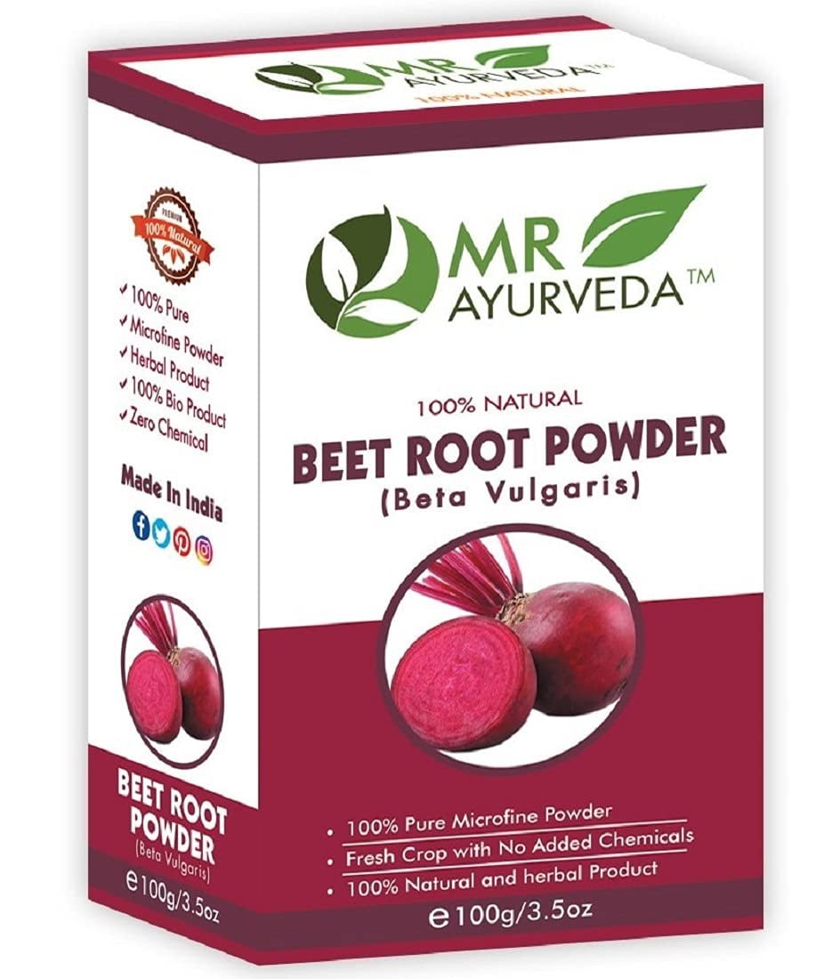 Mr Ayurveda 100% Organic Beetroot Powder | Beetroot Powder For Skin | Beetroot Powder For Hair | Beetroot Powder For Face | No Added Chemicals, 100 Grams