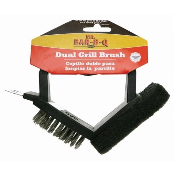 Mr Bar-B-Q 06010Ssx Dual Head Grill Brush Stainless Bristle & Scraper