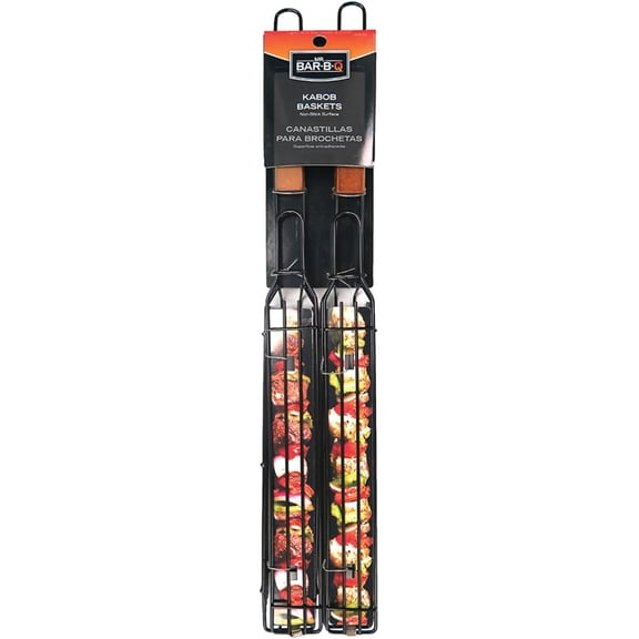 Mr. Bar-B-Q 06075Y 2-Pack Kit, Black, Single Kabob Baskets