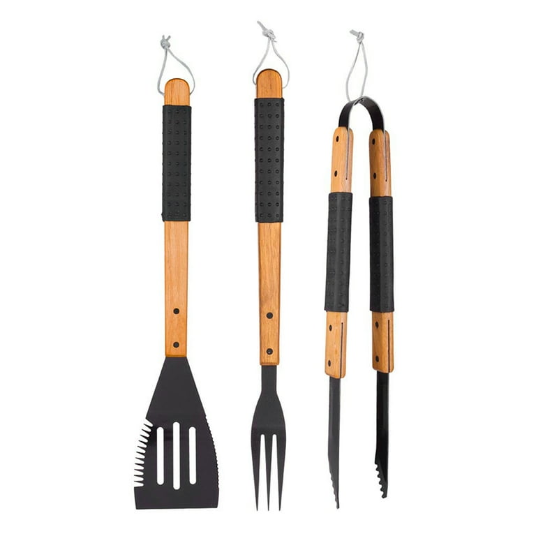 Mr Bar-B-Q 3-Piece Sure Grip BBQ Tool Set W/ Rubber Handles & Non
