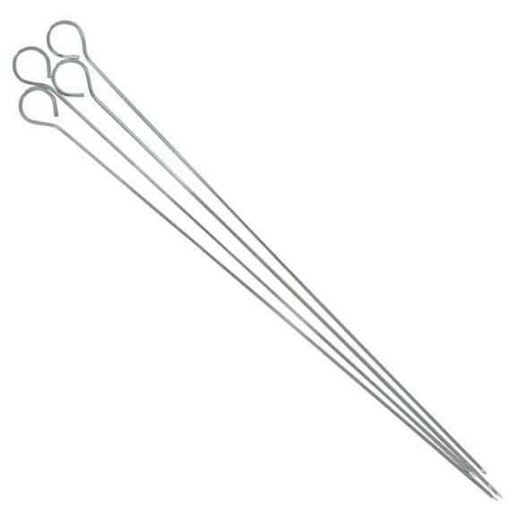 Mr Bar-B-Q 4 Piece Chrome BBQ Skewers 15" Inch Long Easy To Clean 02002YA