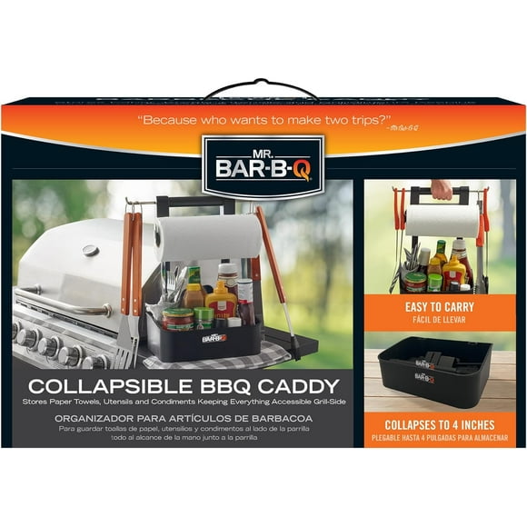 Mr. Bar-B-Q Collapsible Grilling Caddy - Compact BBQ Caddy for Outdoor Cooking, BBQ Accessories Holder and Organizer