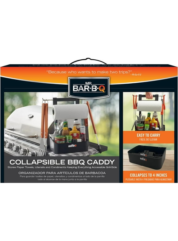 Mr. Bar-B-Q Collapsible Grilling Caddy - Compact BBQ Caddy for Outdoor Cooking, BBQ Accessories Holder and Organizer
