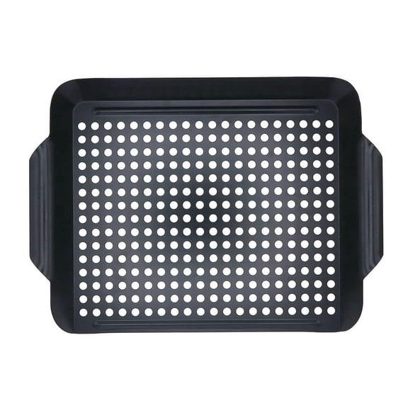 Mr. Bar-B-Q Premium Heavy Duty Non-Stick Grill Topper | Rust Resistant Grill Pan with Handles | Easy to Use Grilling Accessories | Great for Seafood & Vegitables, Medium