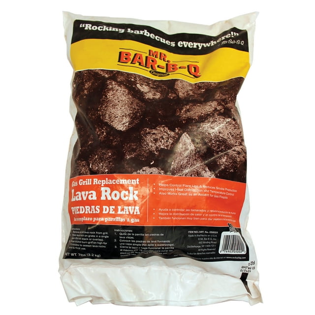Mr. Bar-B-Q Natural Lava Rocks for Fire Pit Lava Rocks for Gas Grills Charbroilers 7 Lb.