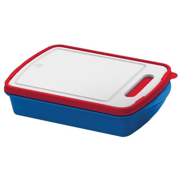 MR. BAR-B-Q Prep and Store with Cutting Board Lid Meat Food Storage Containers