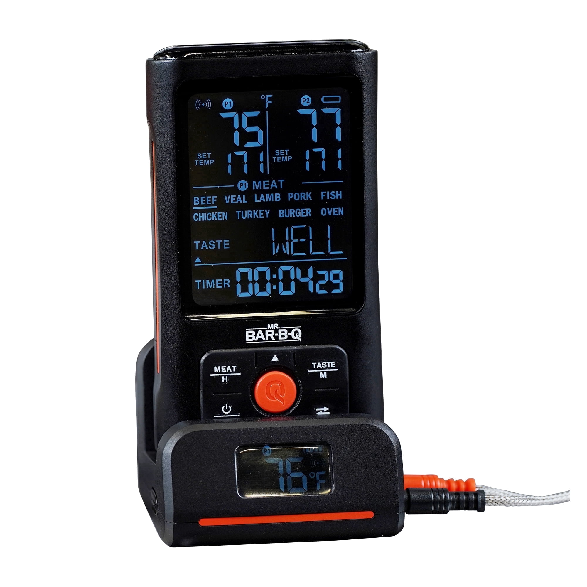 Mr Bar-B-Q Remote Wireless Digital Dual Probe Thermometer LCD Screen 145ft Range