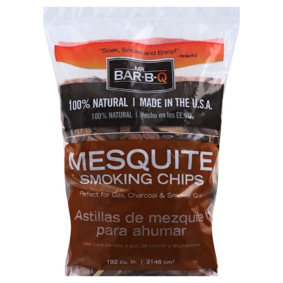 Mr. Bar-B-Q Wood Smoker Chips (Mesquite) Traditional Smoky Flavor Made from 100% Hardwood 1.6 lbs. Bag 179 cu. in.