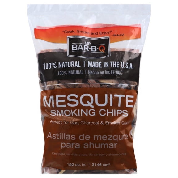 Mr. Bar-B-Q Wood Smoker Chips (Mesquite) Traditional Smoky Flavor Made from 100% Hardwood 1.6 lbs. Bag 179 cu. in.