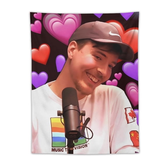 Mr Bea-st Tapestry, Wall Hanging Decor, Aesthetic for Bedroom, Living Room, Dorm, Soft Fabric Home Accent 30"x40"