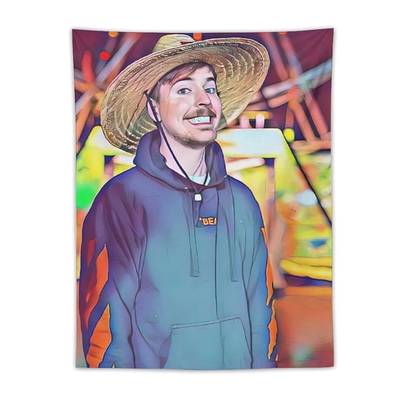 Mr Bea-st Tapestry, Wall Hanging Decor, Aesthetic for Bedroom, Living Room, Dorm, Soft Fabric Home Accent 30"x40"