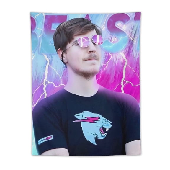 Mr Bea-st Tapestry, Wall Hanging Decor, Aesthetic for Bedroom, Living Room, Dorm, Soft Fabric Home Accent 30"x40"