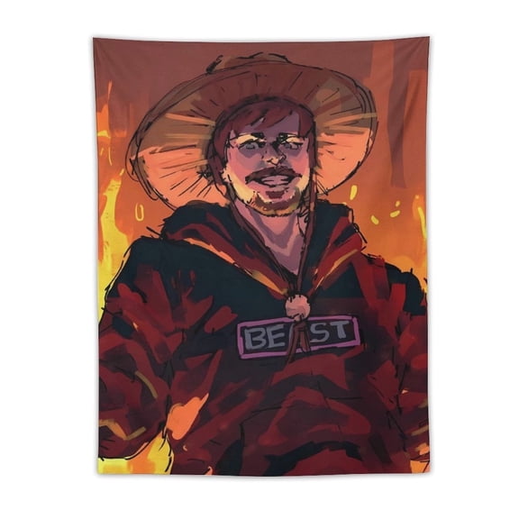 Mr Bea-st Tapestry, Wall Hanging Decor, Aesthetic for Bedroom, Living Room, Dorm, Soft Fabric Home Accent 30"x40"