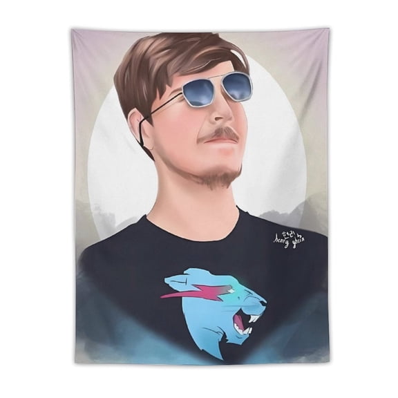 Mr Bea-st Tapestry, Wall Hanging Decor, Aesthetic for Bedroom, Living Room, Dorm, Soft Fabric Home Accent 30"x40"