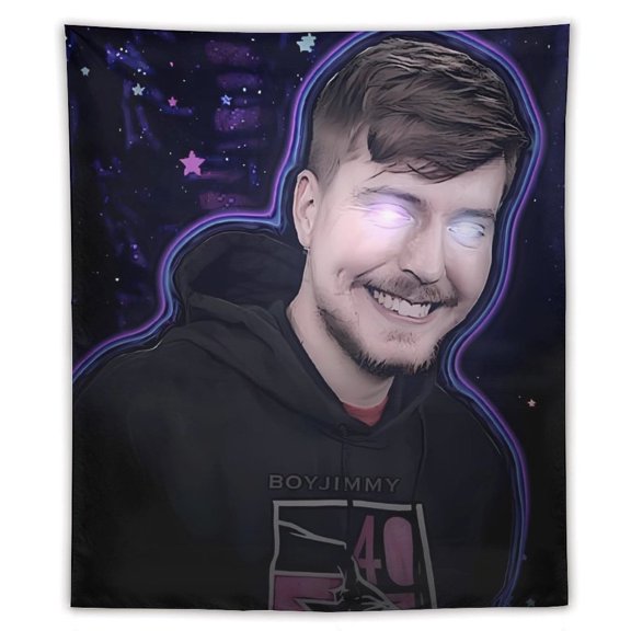 Mr Bea-st Tapestry, Wall Hanging Decor, Aesthetic for Bedroom, Living Room, Dorm, Soft Fabric Home Accent 50"x60"