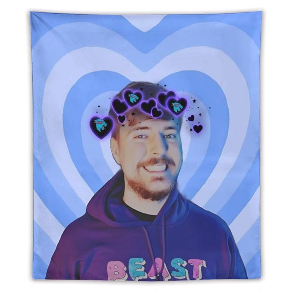 Mr Bea-st Tapestry, Wall Hanging Decor, Aesthetic for Bedroom, Living Room, Dorm, Soft Fabric Home Accent 50"x60"