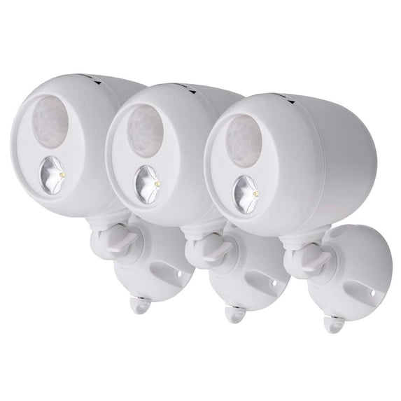Mr. Beams MB333 Wireless LED Spotlight with Motion Sensor and Photocell, White, 3-Pack