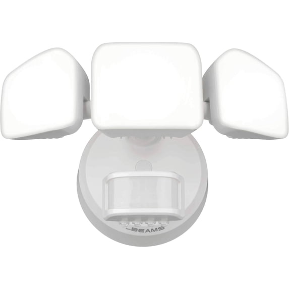 Mr Beams Wired Pro 3-Head Outdoor Motion Sensing LED Security Light, 3900 Lumens, White, 1-Pack