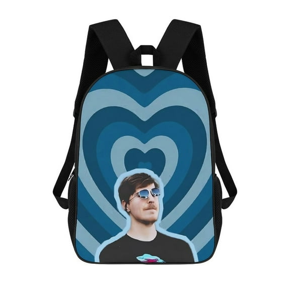 Mr-Beast Backpack, Bookbag with Adjustable Shoulder Straps And Large Zip Compartment, Unisex Travel Bags 17 Inch