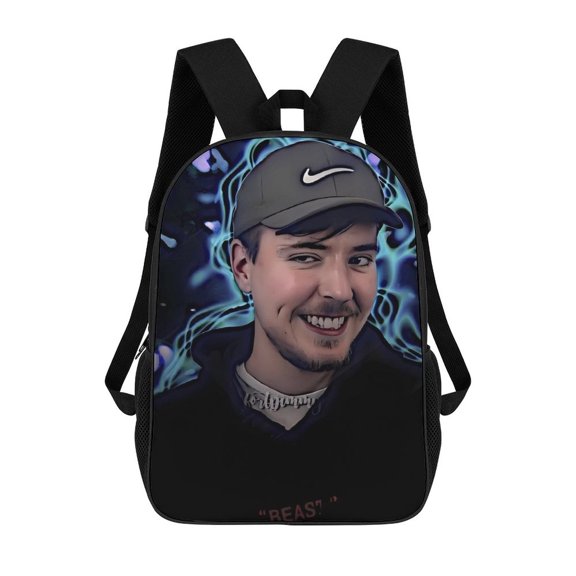 Mr-Beast Backpack, Bookbag with Adjustable Shoulder Straps And Large Zip Compartment, Unisex Travel Bags 17 Inch