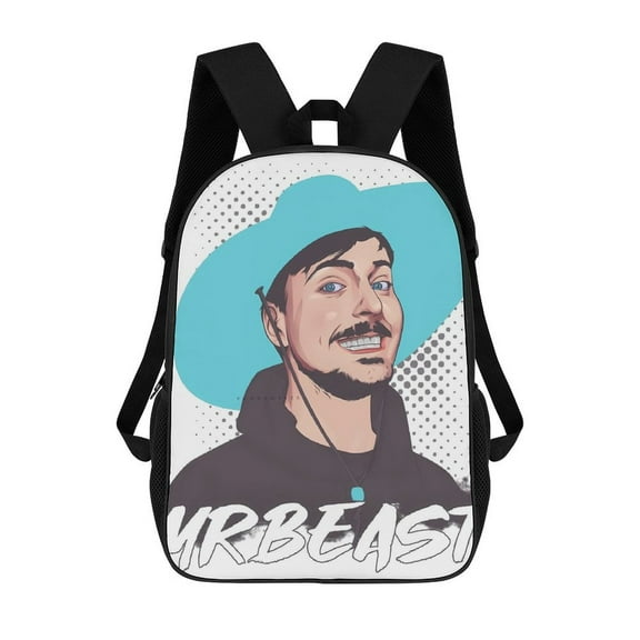 Mr-Beast Backpack, Bookbag with Adjustable Shoulder Straps And Large Zip Compartment, Unisex Travel Bags 17 Inch