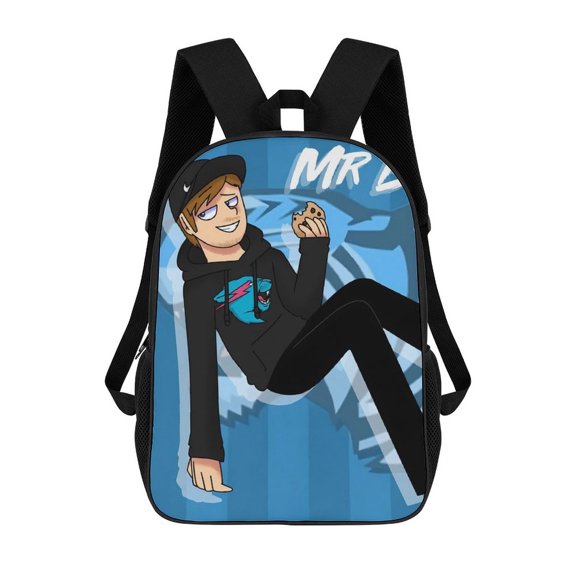 Mr-Beast Backpack, Bookbag with Adjustable Shoulder Straps And Large Zip Compartment, Unisex Travel Bags 17 Inch