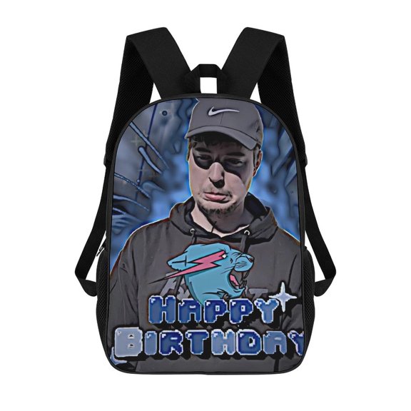 Mr-Beast Backpack, Bookbag with Adjustable Shoulder Straps And Large Zip Compartment, Unisex Travel Bags 17 Inch